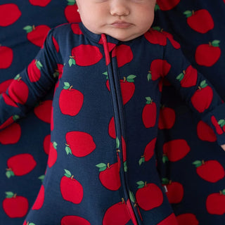 Bamboo Footie with 2-Way Zipper - Lilian (Apple)Posh PeanutSize: Newborn