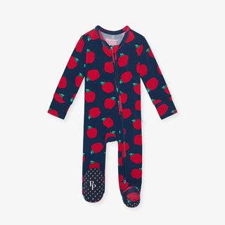 Bamboo Footie with 2-Way Zipper - Lilian (Apple)Posh PeanutSize: Newborn
