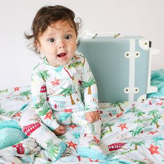 Bamboo Footie with 2-Way Zipper - Posh Los AngelesPosh PeanutSize: 0-3 Months