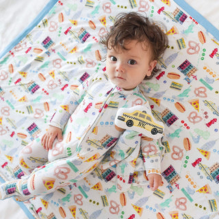 Bamboo Footie with 2-Way Zipper - Posh NYCPosh PeanutSize: 0-3 Months