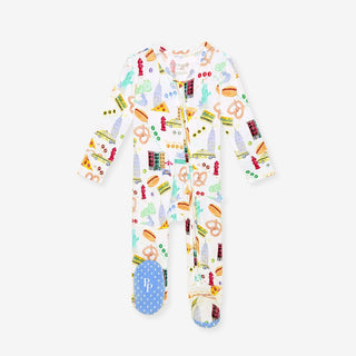 Bamboo Footie with 2-Way Zipper - Posh NYCPosh PeanutSize: 0-3 Months