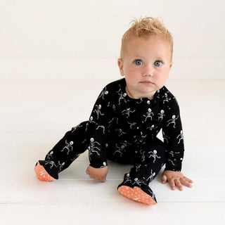 Bamboo Footie with Zipper - Dancing Skelly Baby & Toddler Sleepwear