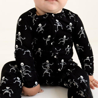Bamboo Footie with Zipper - Dancing Skelly Baby & Toddler Sleepwear