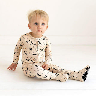 Bamboo Footie with Zipper - Spooky Bats Baby & Toddler Sleepwear