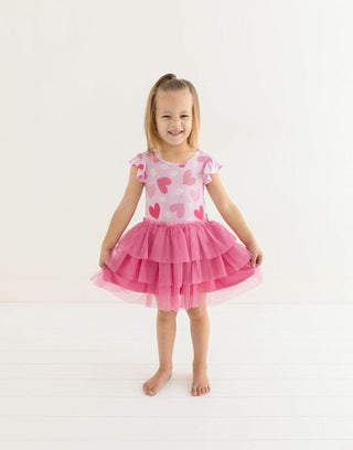 Girl's Bamboo Ruffled Cap Sleeve Tulle Dress - Daisy Love Baby & Toddler Dresses