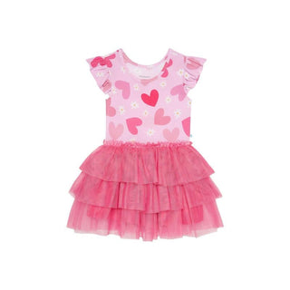 Girl's Bamboo Ruffled Cap Sleeve Tulle Dress - Daisy Love Baby & Toddler Dresses