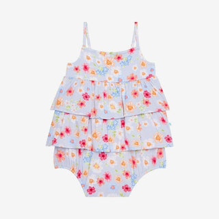 Girl's Bamboo Basic Ruffled Spaghetti Romper - Carissa (Floral) Baby One-Pieces