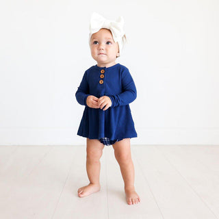 Girl's Bamboo Long Sleeve Henley Peplum Top & Bloomer Set - Owen (Plaid) Baby & Toddler Outfits