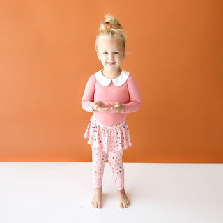 Girl's Bamboo Long Sleeve Peter Pan Collar T-Shirt & Skirted Legging - Cassidy (Hearts) Baby & Toddler Tops
