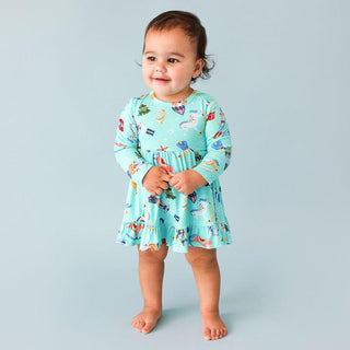 Girl's Bamboo Long Sleeve Ruffled Bodysuit Dress - Fritz (Nutcrackers) Baby & Toddler Dresses
