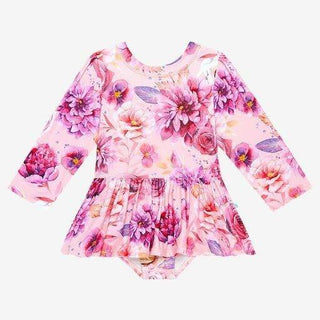 Girl's Long Sleeve Twirl Skirt Rash Guard Swimsuit - Amira (Floral) Baby & Toddler Swimwear