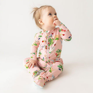 Girl's Bamboo Ruffle Footie with Zipper - Annabelle (Fairies) Baby & Toddler Sleepwear