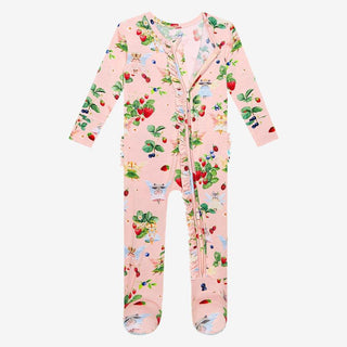 Girl's Bamboo Ruffle Footie with Zipper - Annabelle (Fairies) Baby & Toddler Sleepwear
