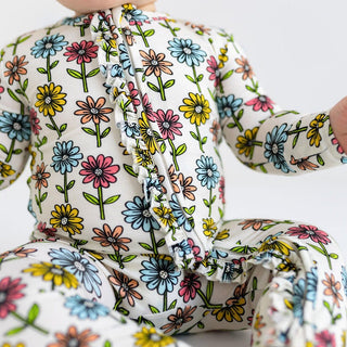 Girl's Bamboo Ruffle Footie with Zipper - Maya Lynn (Floral) Baby & Toddler Sleepwear