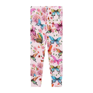 Girl's Bamboo Short Sleeve Pajama Set - Watercolor Butterfly Posh Peanut Size: 18-24 Months