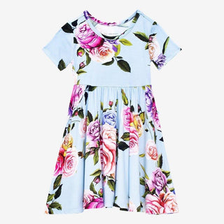 Girl's Bamboo Short Sleeve Twirl Dress - Country Rose Baby & Toddler Dresses