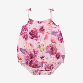 Girl's Bamboo Spaghetti Strap Bubble Romper - Amira (Floral) Baby One-Pieces