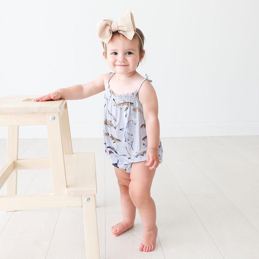 Posh Peanut Bamboo Spaghetti Strap Bubble Romper Maverick
