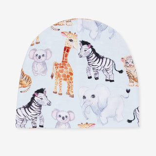 Bamboo Infant Swaddle and Beanie Set - Zoo Babies (Animals)