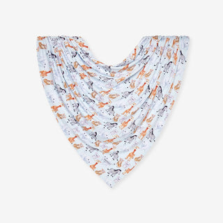 Bamboo Infant Swaddle and Beanie Set - Zoo Babies (Animals)
