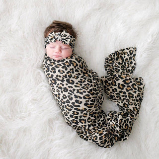 Posh Peanut Leopard Print Baby Sleeper Ruffled Zippered One Piece