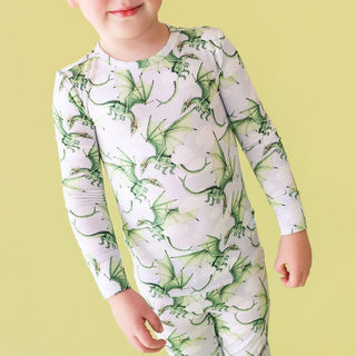 Bamboo Long Sleeve Pajama Set - Devlin (Dragons) Posh Peanut Size: 3T-4T