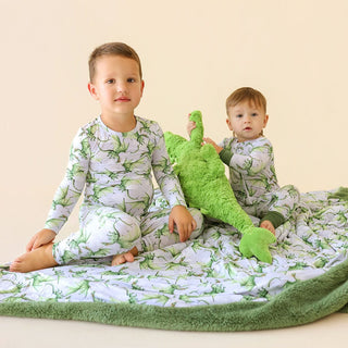 Bamboo Long Sleeve Pajama Set - Devlin (Dragons) Posh Peanut Size: 3T-4T
