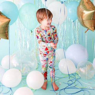 Bamboo Long Sleeve Pajama Set - Happy Birthday Baby & Toddler Sleepwear