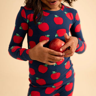 Bamboo Long Sleeve Pajama Set - Lilian (Apple)Posh PeanutSize: 2T