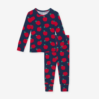 Bamboo Long Sleeve Pajama Set - Lilian (Apple)Posh PeanutSize: 2T