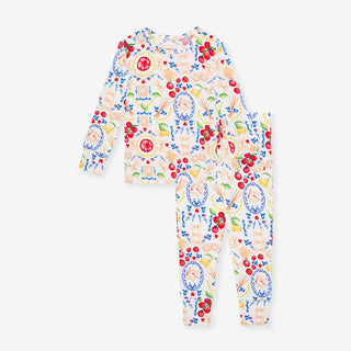Bamboo Long Sleeve Pajama Set - Mangia (Pasta) Baby & Toddler Sleepwear Posh Peanut Size: 3T-4T