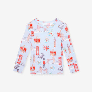 Bamboo Long Sleeve Pajama Set - Posh LondonPosh PeanutSize: 3T-4T