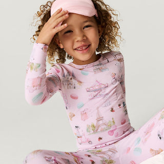 Bamboo Long Sleeve Pajama Set - Posh ParisPosh PeanutSize: 3T-4T