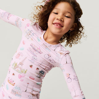 Bamboo Long Sleeve Pajama Set - Posh ParisPosh PeanutSize: 3T-4T