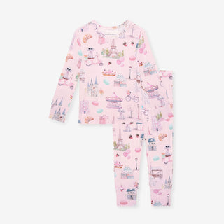 Bamboo Long Sleeve Pajama Set - Posh ParisPosh PeanutSize: 3T-4T