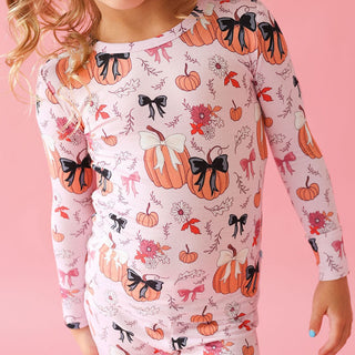 Bamboo Long Sleeve Pajama Set - Regan (Pumpkin)Posh PeanutSize: 2T