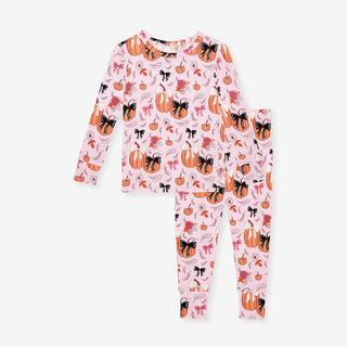Bamboo Long Sleeve Pajama Set - Regan (Pumpkin)Posh PeanutSize: 2T