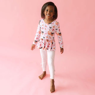 Bamboo Peplum Top & Legging with Bows Outfit Set - Regan (Pumpkin)Posh PeanutSize: 12-18 Months