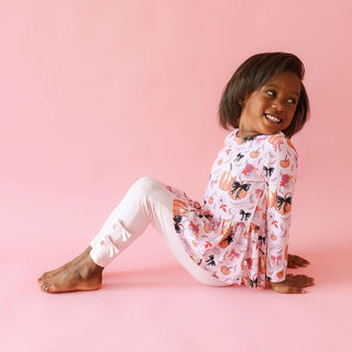 Bamboo Peplum Top & Legging with Bows Outfit Set - Regan (Pumpkin)Posh PeanutSize: 12-18 Months