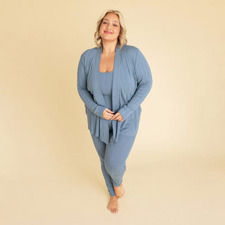 Posh Peanut Women's Pointelle Fly Away Cardigan - Slate | Baby Riddle