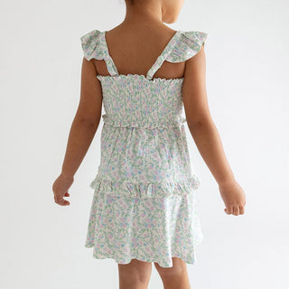 Bamboo Smocked Flutter Sleeve Babydoll Dress - Prairie Floral Baby & Toddler Dresses Posh Peanut Size: 2T