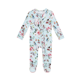 Posh Peanut Bamboo Ruffle Footie with 2-Way Zipper - Melinda (Fairies) | Baby Riddle