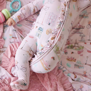 Bamboo Ruffle Footie with 2-Way Zipper - Posh ParisPosh PeanutSize: 0-3 Months