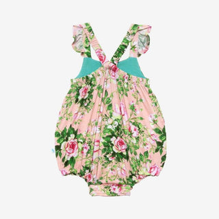 Bamboo Ruffled Capsleeve Bubble Romper - Renia (Floral) Baby One-Pieces