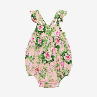 Bamboo Ruffled Capsleeve Bubble Romper - Renia (Floral) Baby One-Pieces