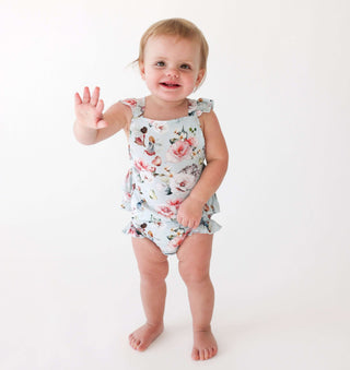 Bamboo Ruffled Strap Bubble Romper - Melinda (Fairies) Baby One-Pieces Posh Peanut Size: 0-3 Months
