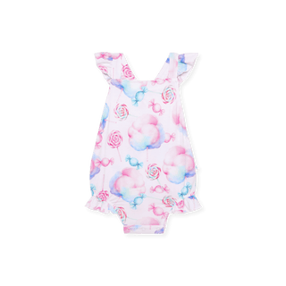 Bamboo Ruffled Strap Bubble Romper - Sweeties (Cotton Candy)