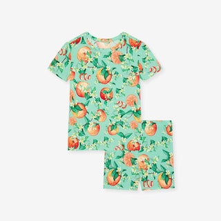 Bamboo Short Sleeve Pajama Set with Shorts - Arancia (Citrus) Baby & Toddler Sleepwear Posh Peanut Size: 2T