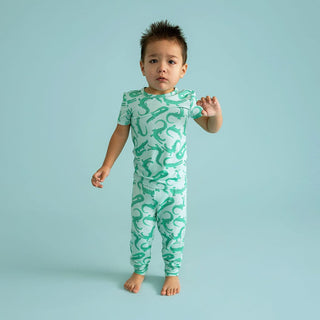 Bamboo Short Sleeve Pajama Set - Smiles (Crocodiles)