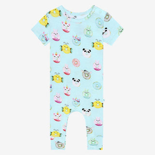 Bamboo Short Sleeve Romper - Donuts Baby One-Pieces